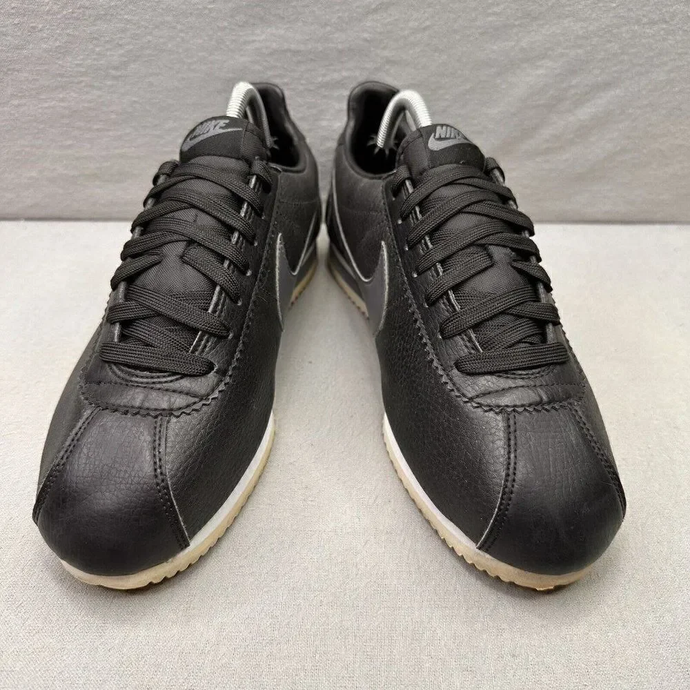 Nike Classic Cortez Mens Size 9.5 Shoes Black‎ Dark Gray Leather Sneakers 2019